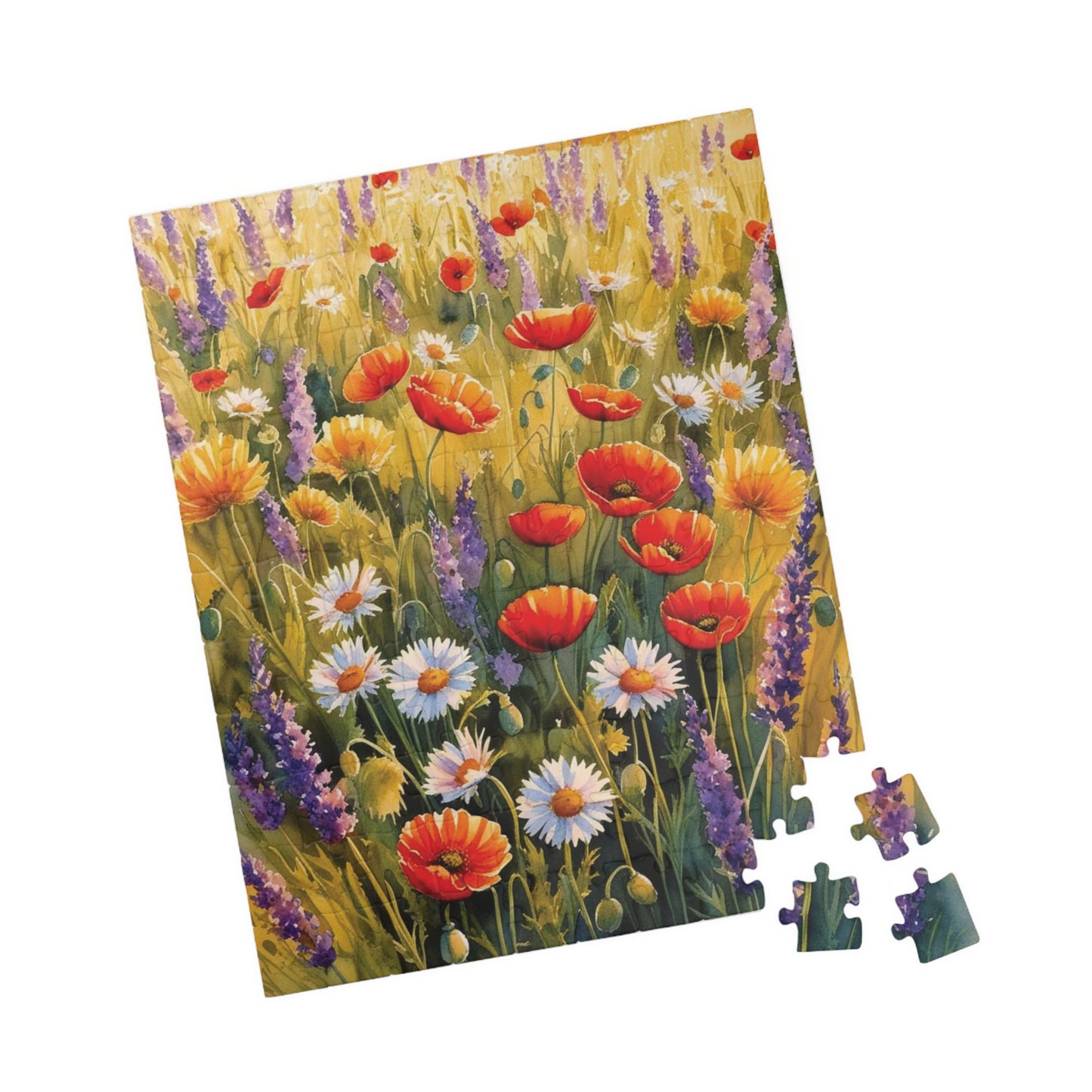 Field of Wildflowers Jigsaw Puzzle, Flowers with Butterflies Floral Landscape Game, 252 520 1014 Piece Nature Lover Gift for Friend Puzzle The Puzzle Chest