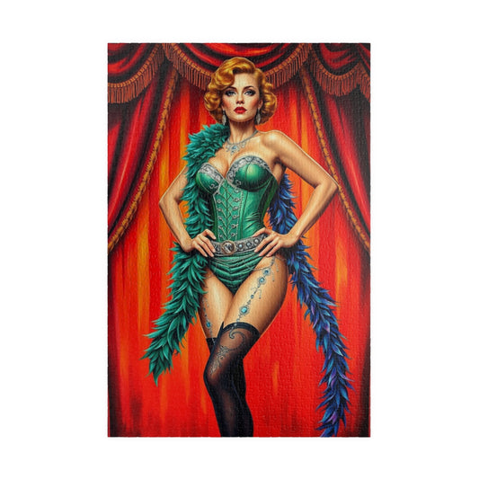 Vintage Glamour Jigsaw Puzzle | Burlesque Dancer 110-1014 Piece | Retro Wall Art, Unique Gift for Puzzle Lovers, Home Decor, Fun Activity 1014 pcs (Vertical) Puzzle The Puzzle Chest