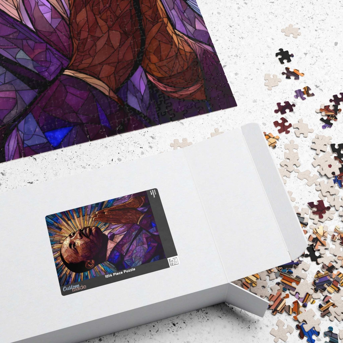 Afrocentric Black History Jigsaw Puzzle – Stained Glass Martin Luther King Jr. Puzzle, Civil Rights Movement Artwork, Inspirational African American Puzzle for Adults and Teens Puzzle The Puzzle Chest