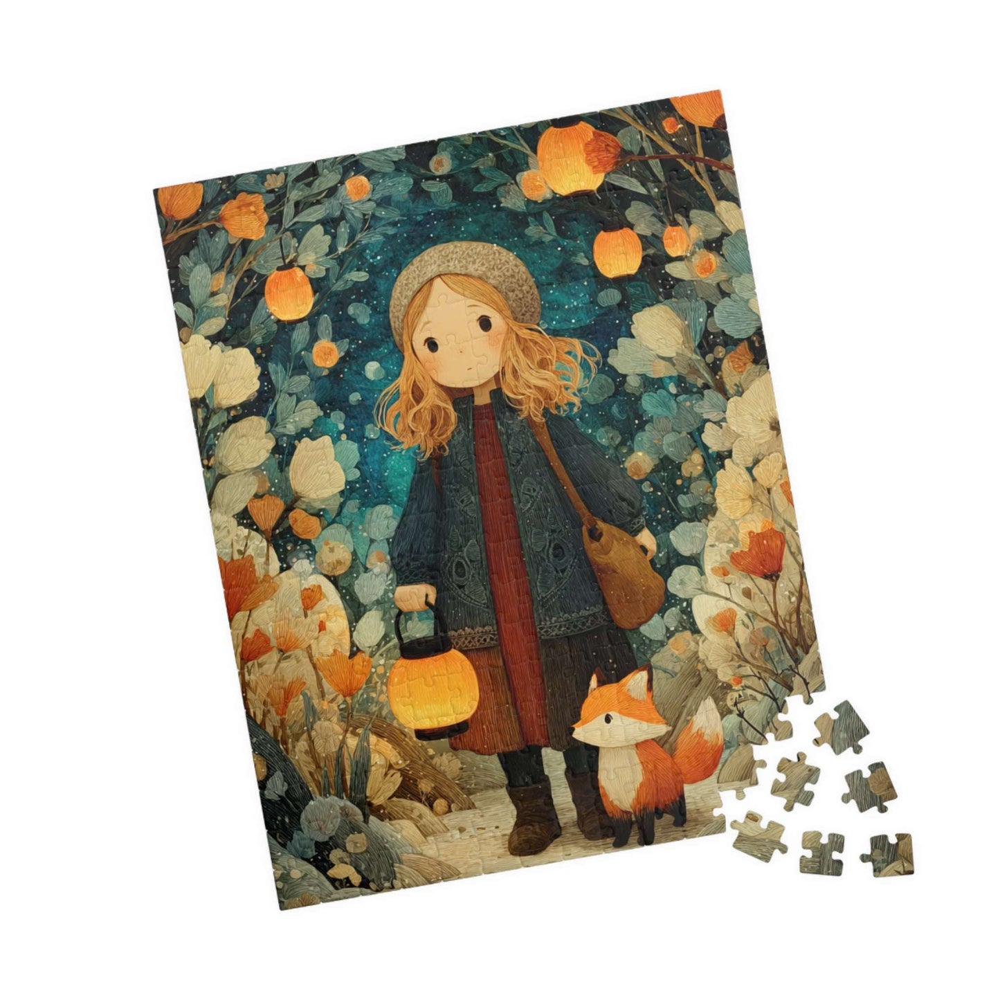 Autumn Adventure Jigsaw Puzzle - Girl and Chipmunk, Cartoon Storybook Seasonal Game for Family Activity, Cozy Nights, Puzzle Enthusiasts 252 pcs (Vertical) Puzzle The Puzzle Chest