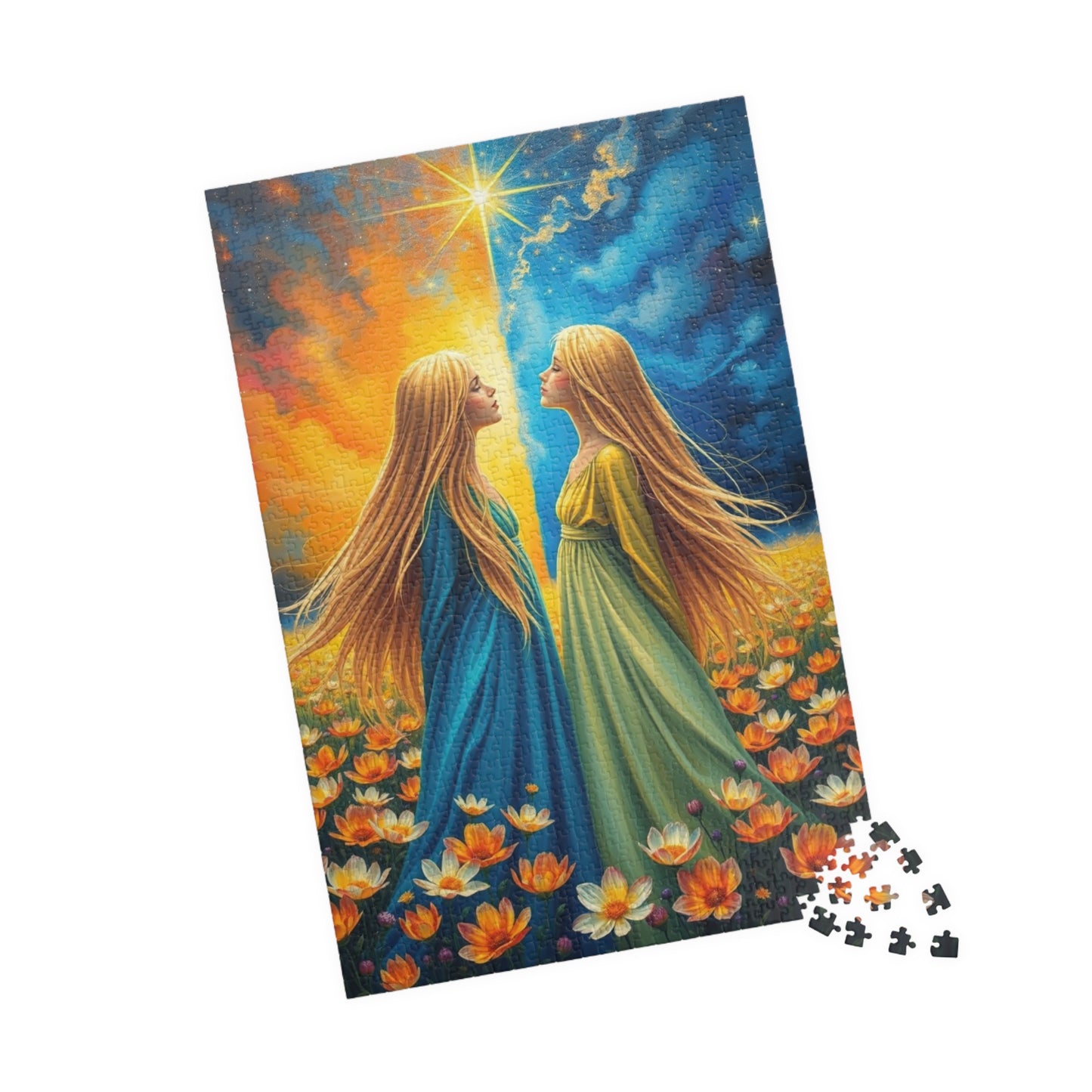The Twins Enchanting Art Puzzle, Gemini Zodiac Sign Jigsaw Game, Ideal Family Fun Gift for Astrology Lover, Mindful Activity Brain Teaser Puzzle The Puzzle Chest