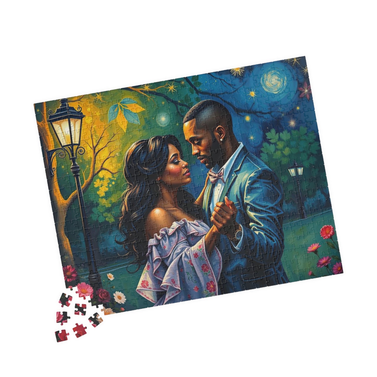 Romantic Black Couple Puzzle, Afro American Art Jigsaw Puzzle for Adult Home Entertainment, Family Night, Puzzle Lover Best Gift for Friends Puzzle The Puzzle Chest