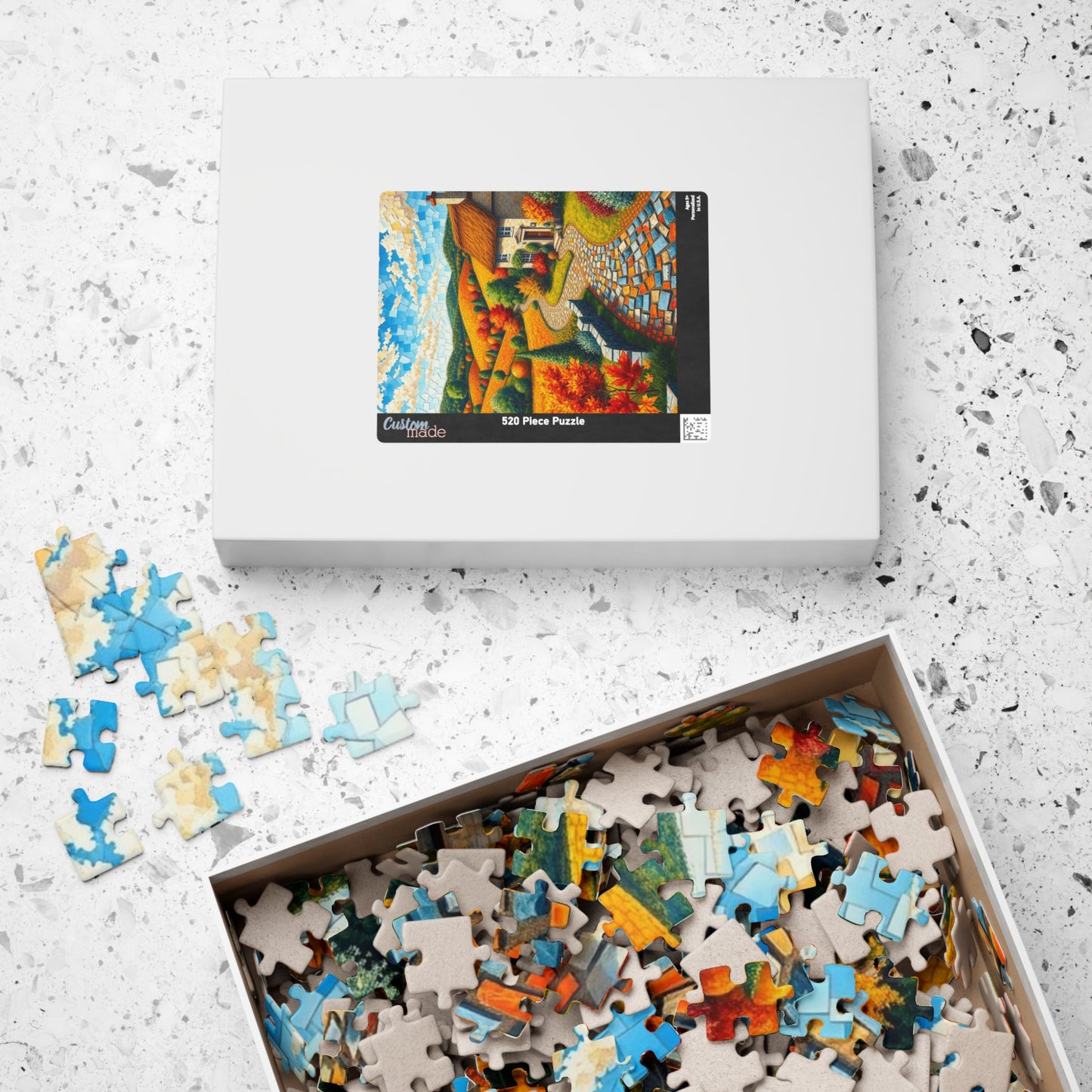 Autumn Landscape Mosaic Puzzle - 110/252/520/1014-Piece, Ideal for Family Game Night, Cozy Fall Decor, Nature Lover Gift, Relaxing Activity Puzzle The Puzzle Chest