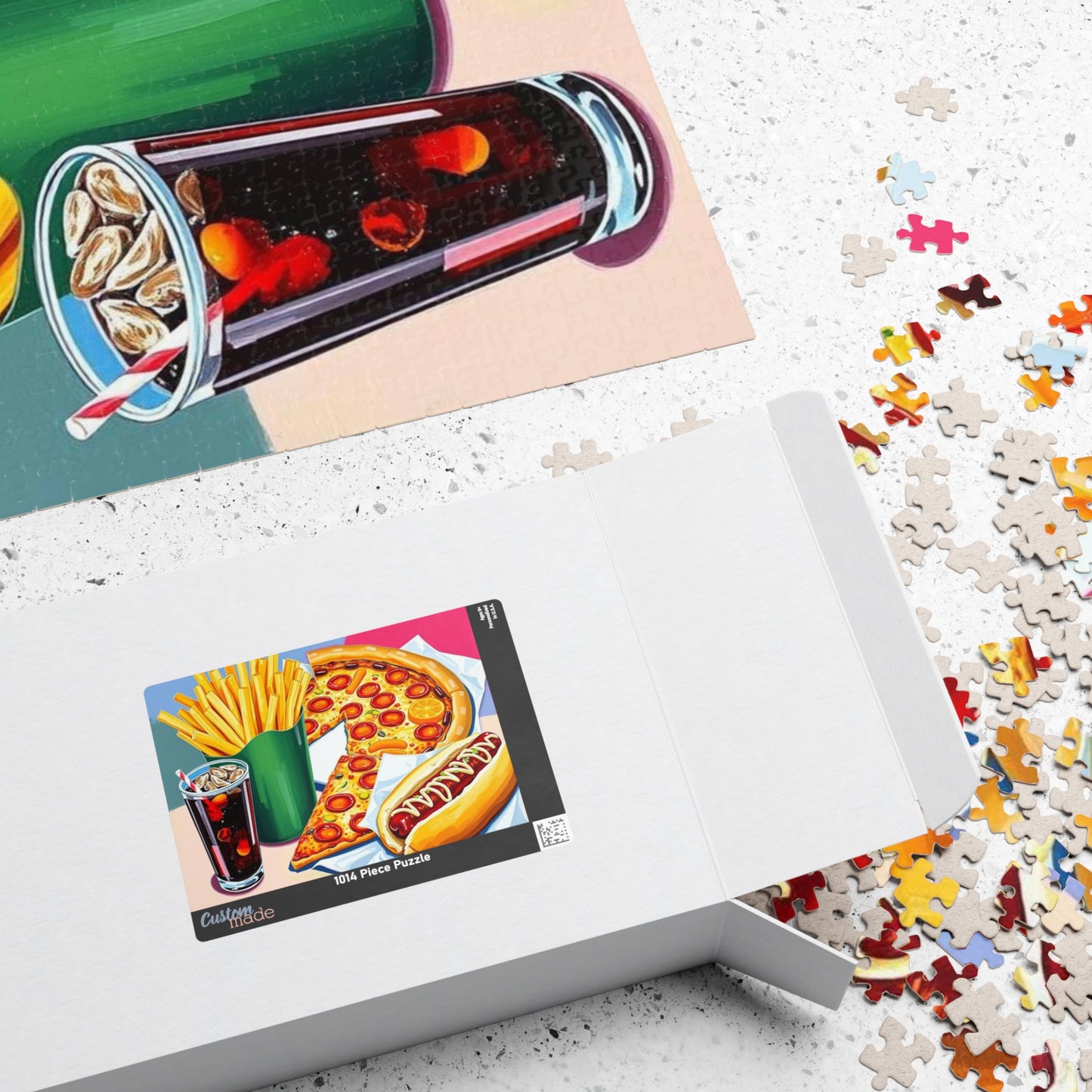 Fast Food Fun Puzzle - Pop Art Jigsaw Game Adult Gift for Food Lovers, Family Game Night, Unique Home Entertainment Puzzle The Puzzle Chest