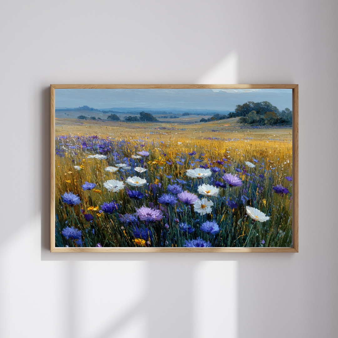 Late Summer Wildflower Jigsaw Puzzle – Calm Blue and Lavender Countryside, Nature Inspired Floral Landscape Puzzle The Puzzle Chest