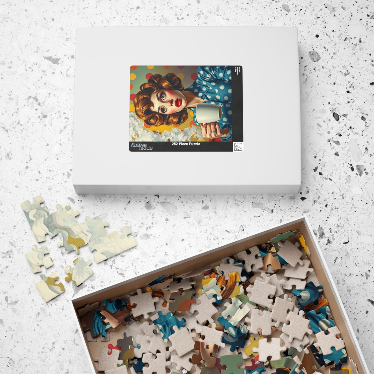 Retro Style Puzzle with Vintage Woman, 110-520 Piece Jigsaw, Perfect for Family Game Night, Nostalgic Gifts for Puzzle Lovers