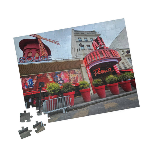 Moulin Rouge Jigsaw Puzzle - Famous French Landmark, Paris France Architecture, Realistic View 110 pcs (Horizontal) Puzzle The Puzzle Chest