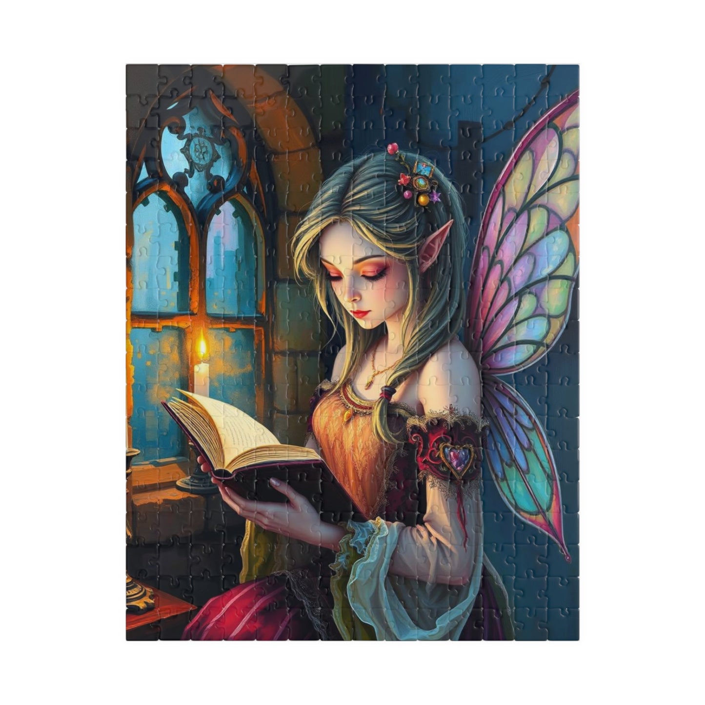 Bookish Fairy Jigsaw Puzzle - Reading by Candlelight, 110-1014 Piece Fantasy Game for Holiday Birthday Gift, Family Fun, Mindful Activity