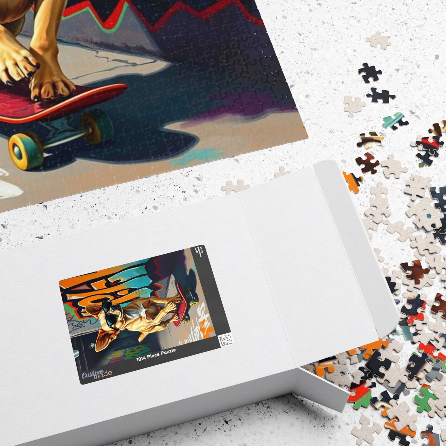 Cool Skateboarding Dog Puzzle - Pop Art Jigsaw Game, Gift for Dog Lover, Family Game Night, Indoor Activity Brain Teaser Puzzle The Puzzle Chest