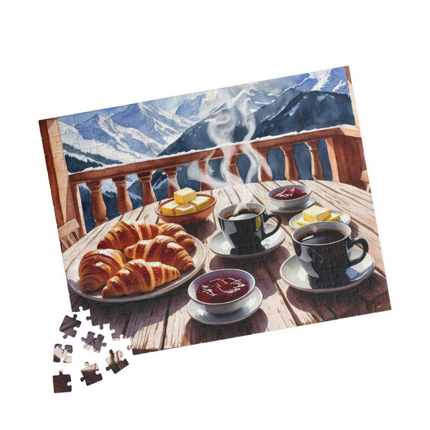 Rustic Breakfast Jigsaw Puzzle for Adults, Mountain View Indoor Activity Tabletop Game, Scenic Nature Lover Puzzle Gift for Friends Puzzle The Puzzle Chest
