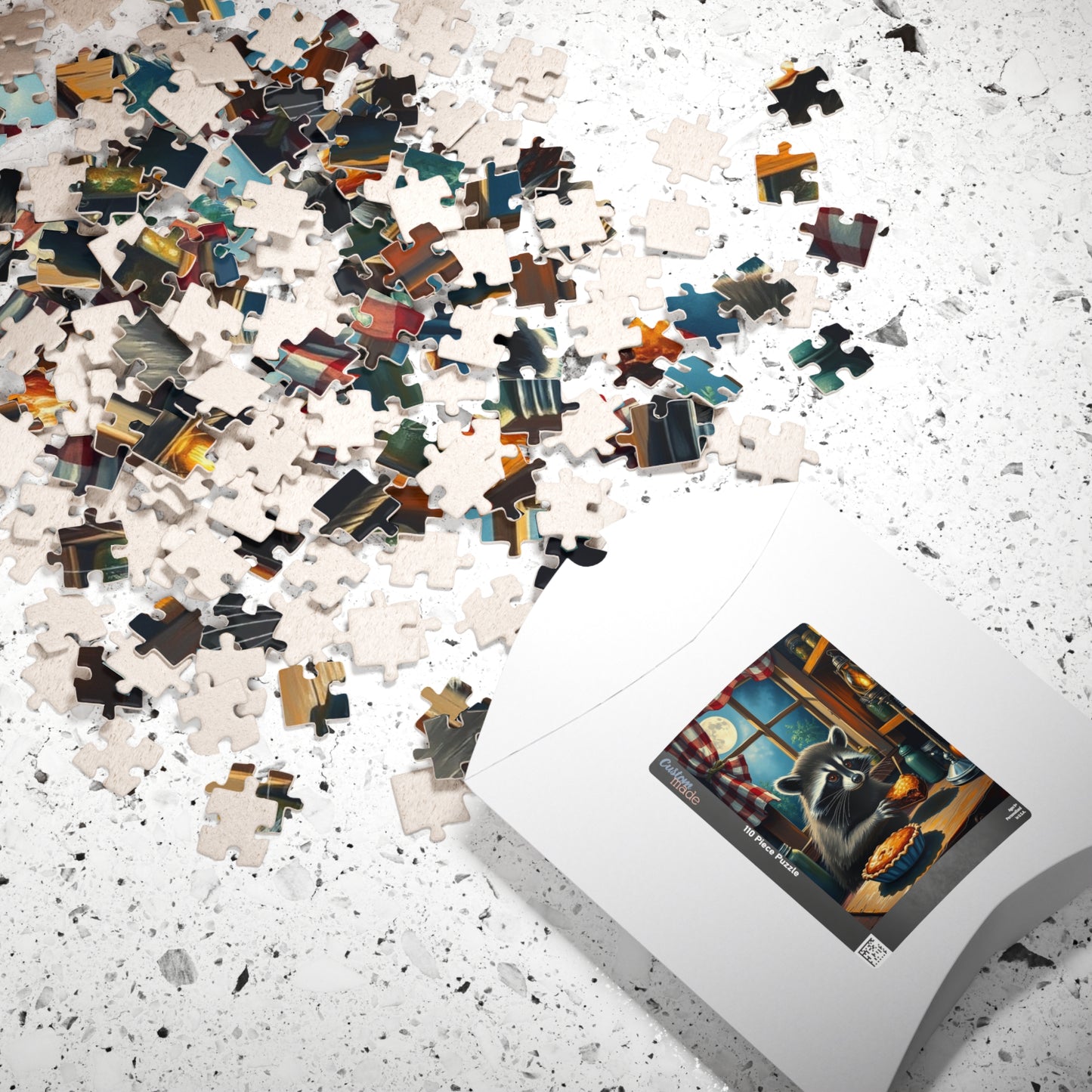 Charming Raccoon Puzzle - 110 to 1014 Pieces, Animal Stealing Pie, Cozy Home Décor, Family Fun, Gift for Nature Lovers, Indoor Activity Puzzle The Puzzle Chest