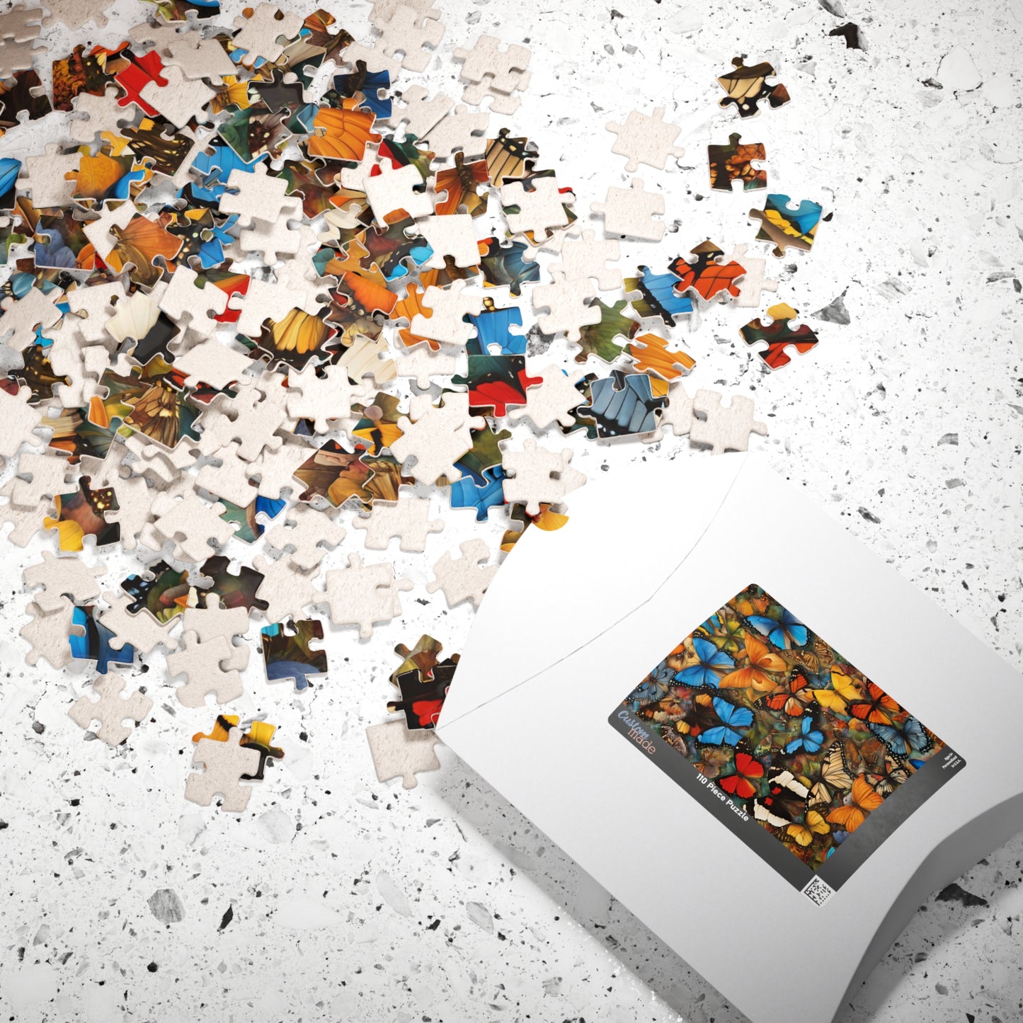 Butterfly Puzzle, Colorful Chaotic Collage Jigsaw, 252 520 1014-Piece Game, Mindfulness Activity, Gift for Nature Lover, Indoor Fun Puzzle The Puzzle Chest