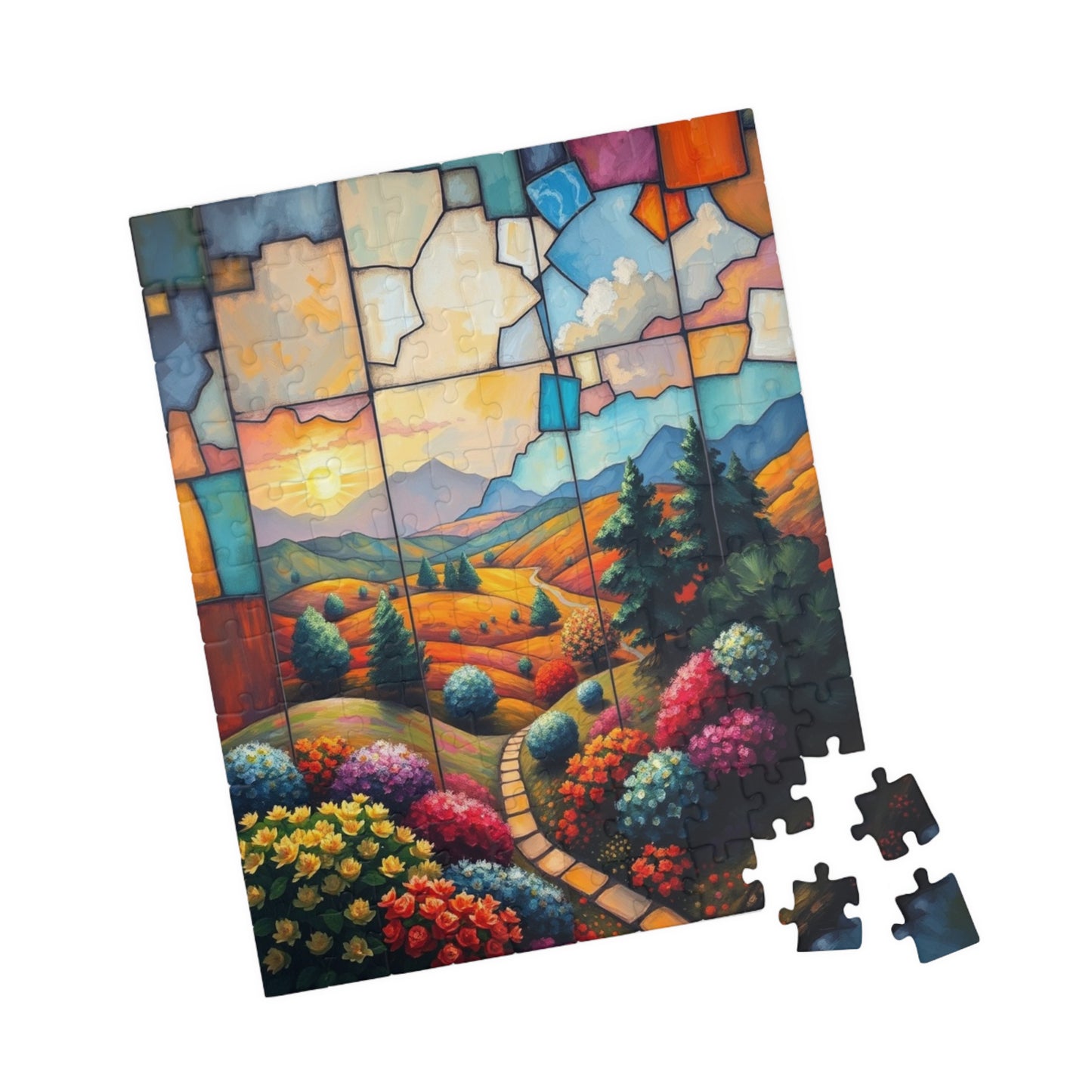 Chromatic Vale Landscape Puzzle, 110-1014 Piece Adult Jigsaw, Scenic Nature Art, Gift for Puzzle Lover, Mindfulness Activity, Brain Teaser