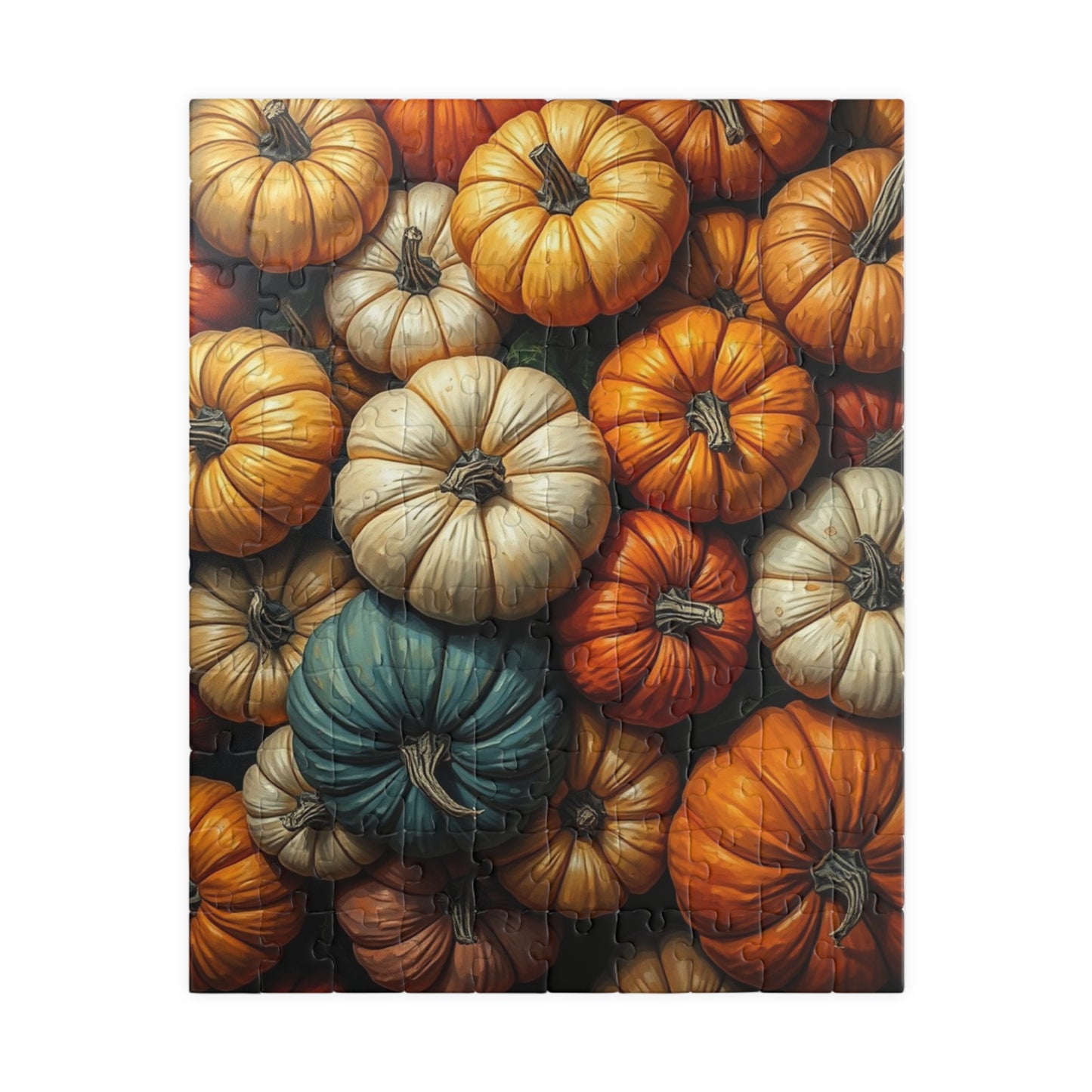 Chaotic Autumn Pumpkin Puzzle, Colorful Overlapping Harvest Design, Fun and Engaging Fall Jigsaw Game for Puzzle Lover and Art Enthusiasts 110 pcs (Vertical) Puzzle The Puzzle Chest