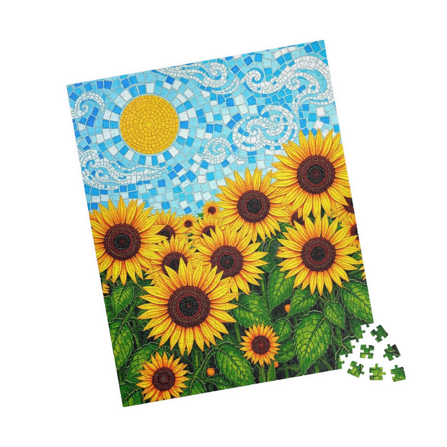 Mosaic Sunflower Puzzle - 110, 252, 520, 1014-piece Serene Floral Jigsaw Game for Adults, Home Decor, Nature Lover Gift, Relaxing Activity Puzzle The Puzzle Chest