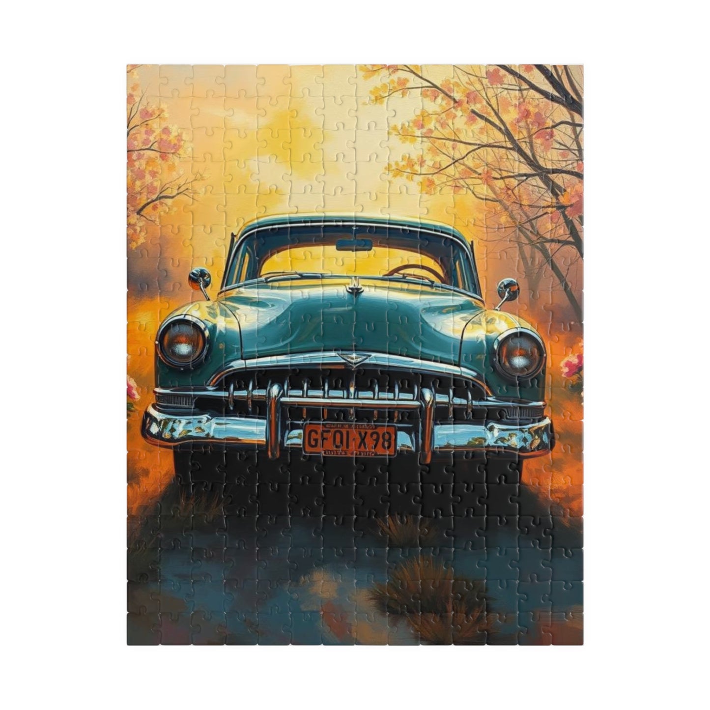 Fall Vintage Car Puzzle - 110, 252, 520, 1014-piece, Nostalgic Autumn Jigsaw for Car Lovers, Gift for Father's Day, Family Game Night 252 pcs (Vertical) Puzzle The Puzzle Chest