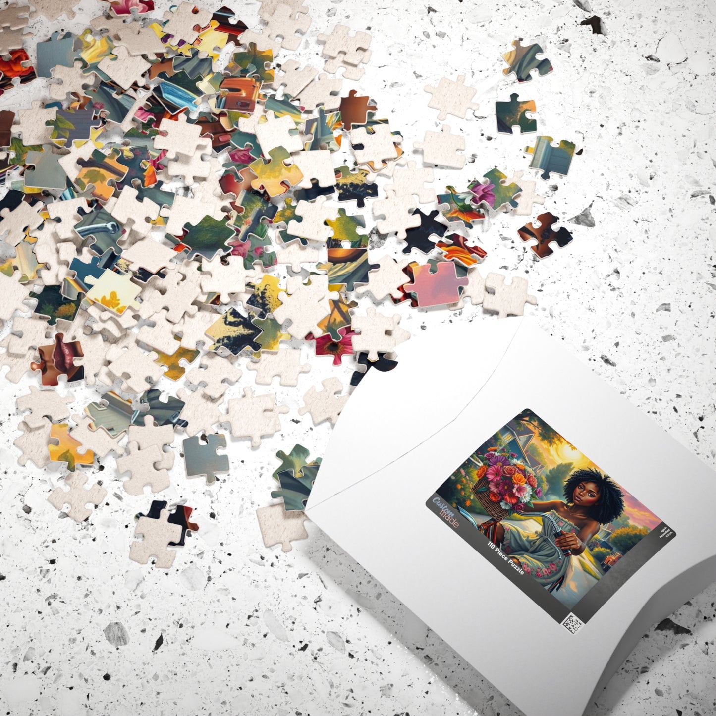 African American Jigsaw Puzzle, Black Woman Bicycle Scene Jigsaw Game, Black Art for Family Fun, Gift for Her, Perfect for Puzzle Enthusiast Puzzle The Puzzle Chest