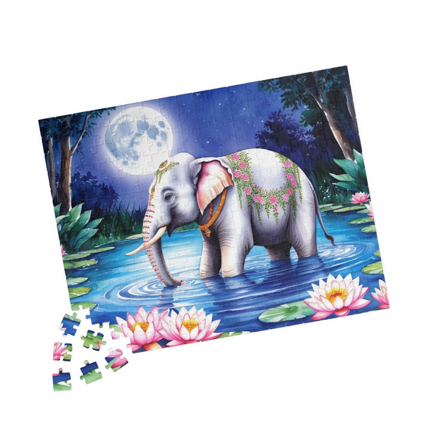 Serene Elephant Puzzle, Jigsaw Game for Puzzle Loving Adults, Mindfulness Gift for Friend, Nature Lover's Fun, Home Entertainment Puzzle The Puzzle Chest
