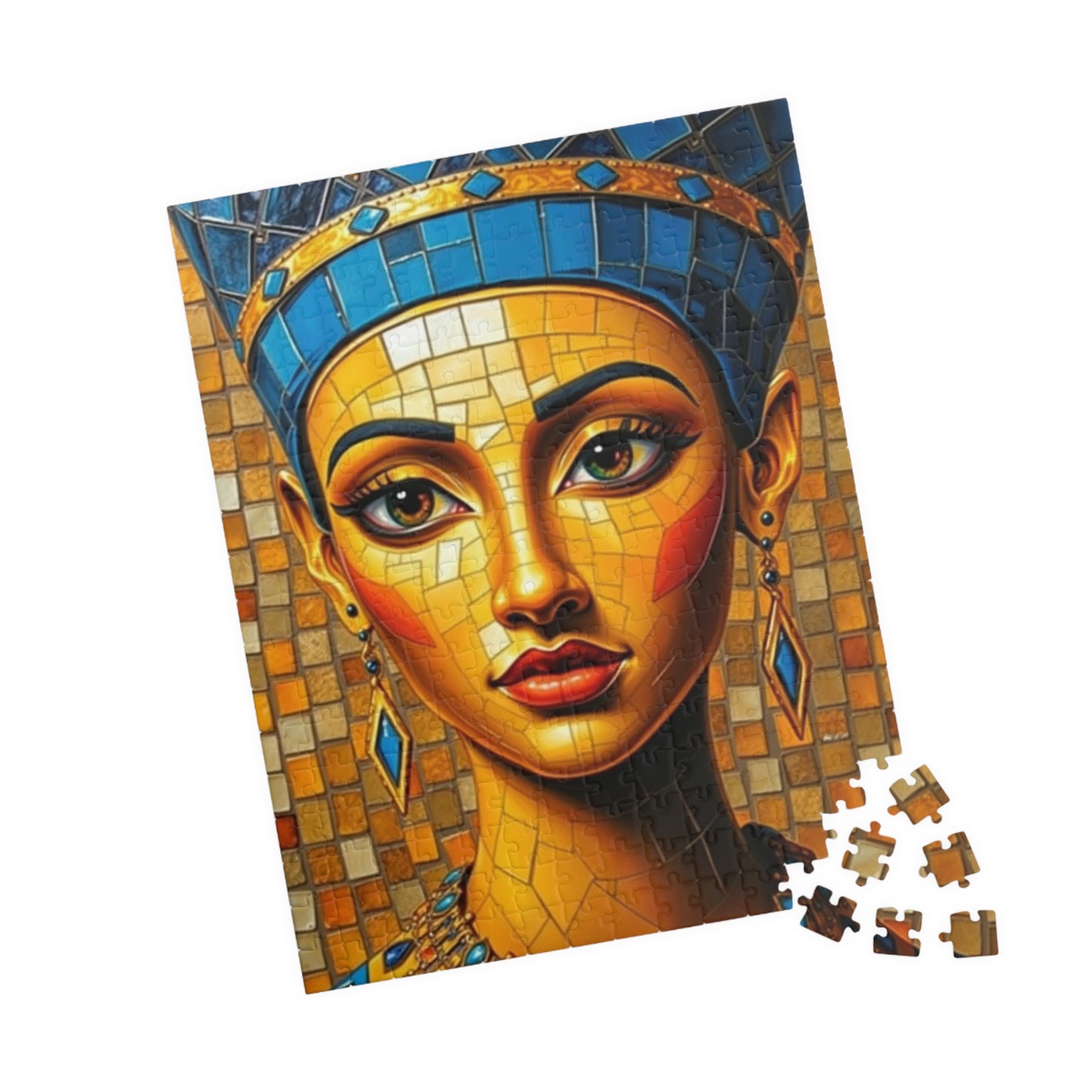 Mosaic Portrait Egyptian Queen Puzzle, 110-1014 Pieces Beautiful Nefertiti Jigsaw Game, Gift for Art Lovers, Challenging Pastime, Family Fun Puzzle The Puzzle Chest