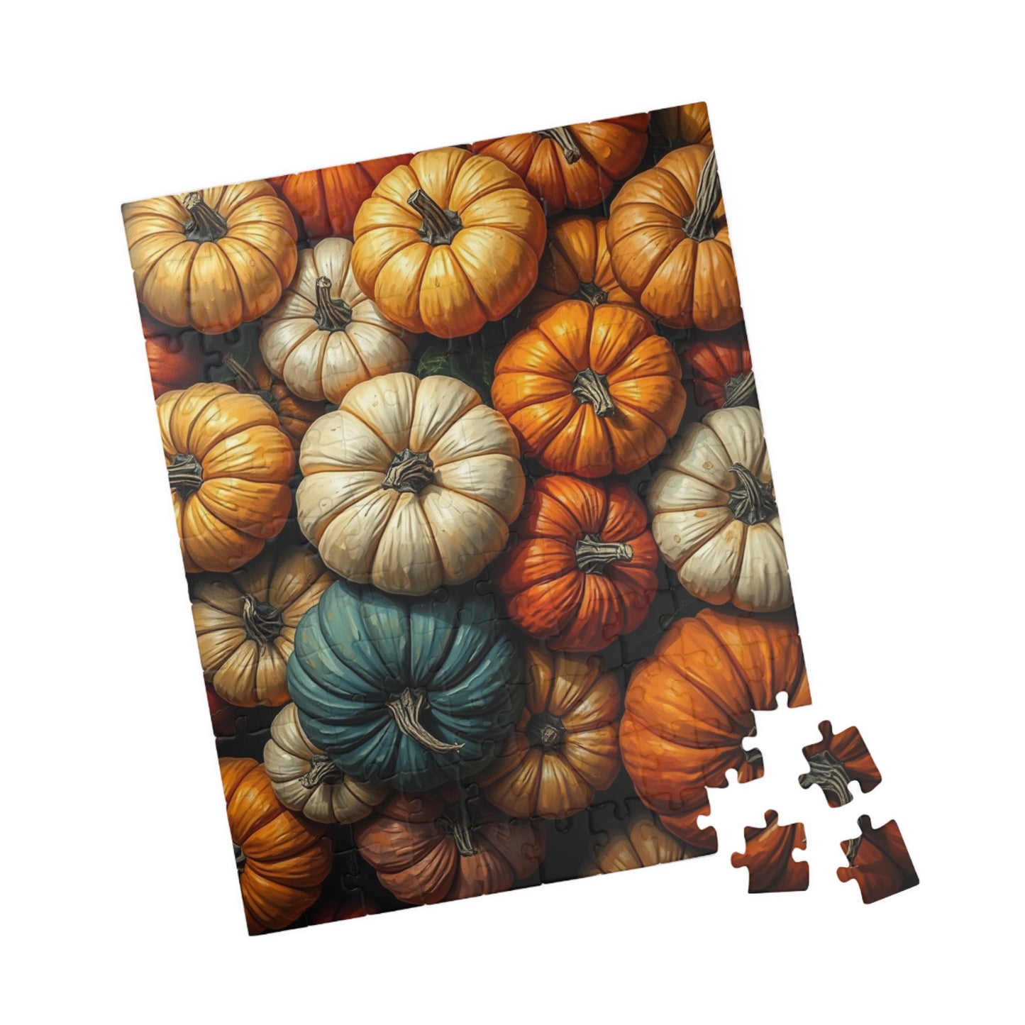 Chaotic Autumn Pumpkin Puzzle, Colorful Overlapping Harvest Design, Fun and Engaging Fall Jigsaw Game for Puzzle Lover and Art Enthusiasts Puzzle The Puzzle Chest