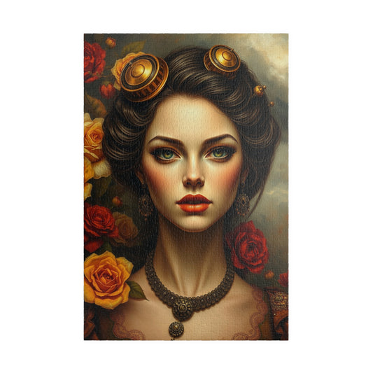 Steampunk Portrait Jigsaw Puzzle - Vintage Floral Art 1014 pcs (Vertical) Puzzle The Puzzle Chest