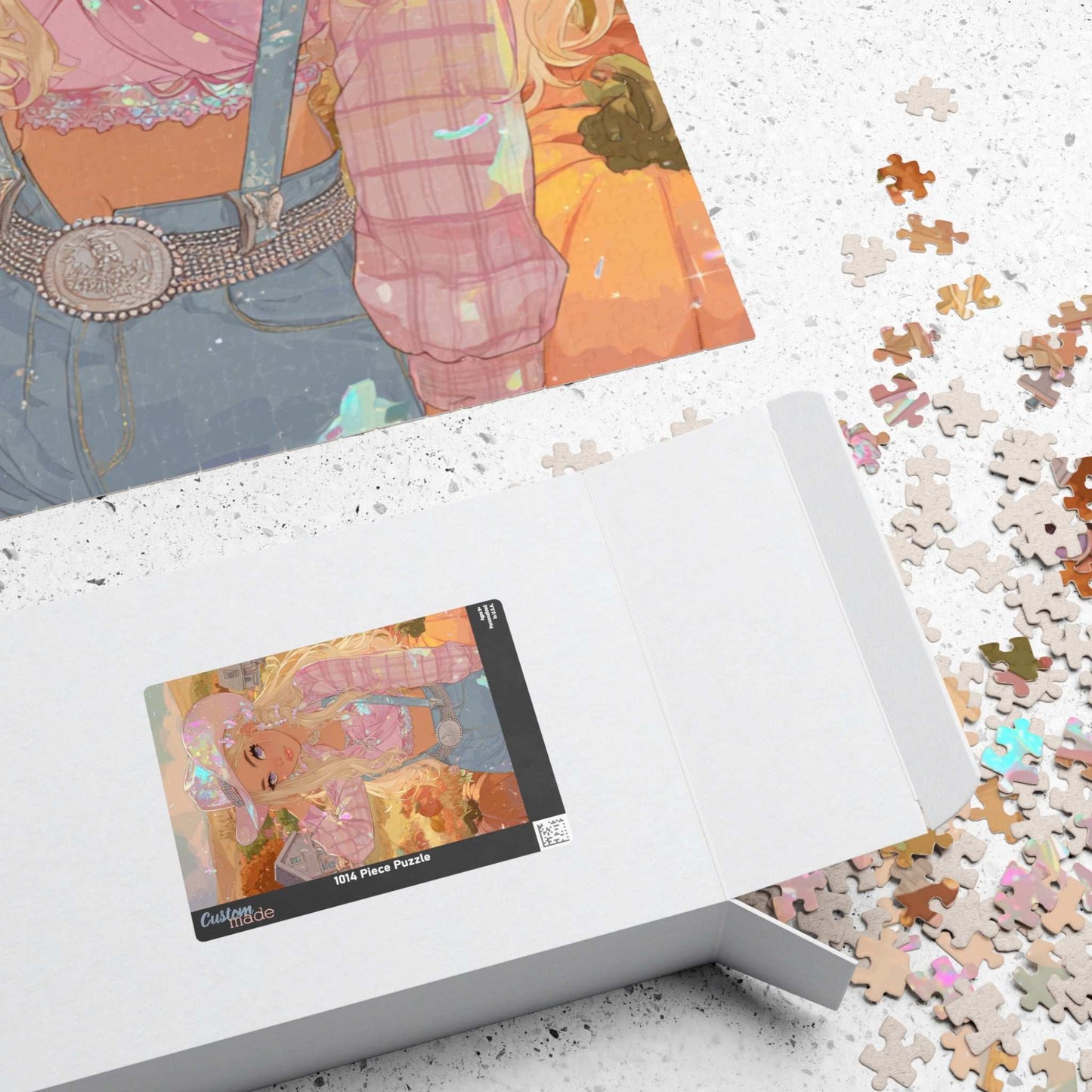 2000s Autumn Cowgirl Jigsaw Puzzle - Glittery Harvest, Retro Y2K Illustration, Holiday Birthday Gift for Puzzle Lover Puzzle The Puzzle Chest