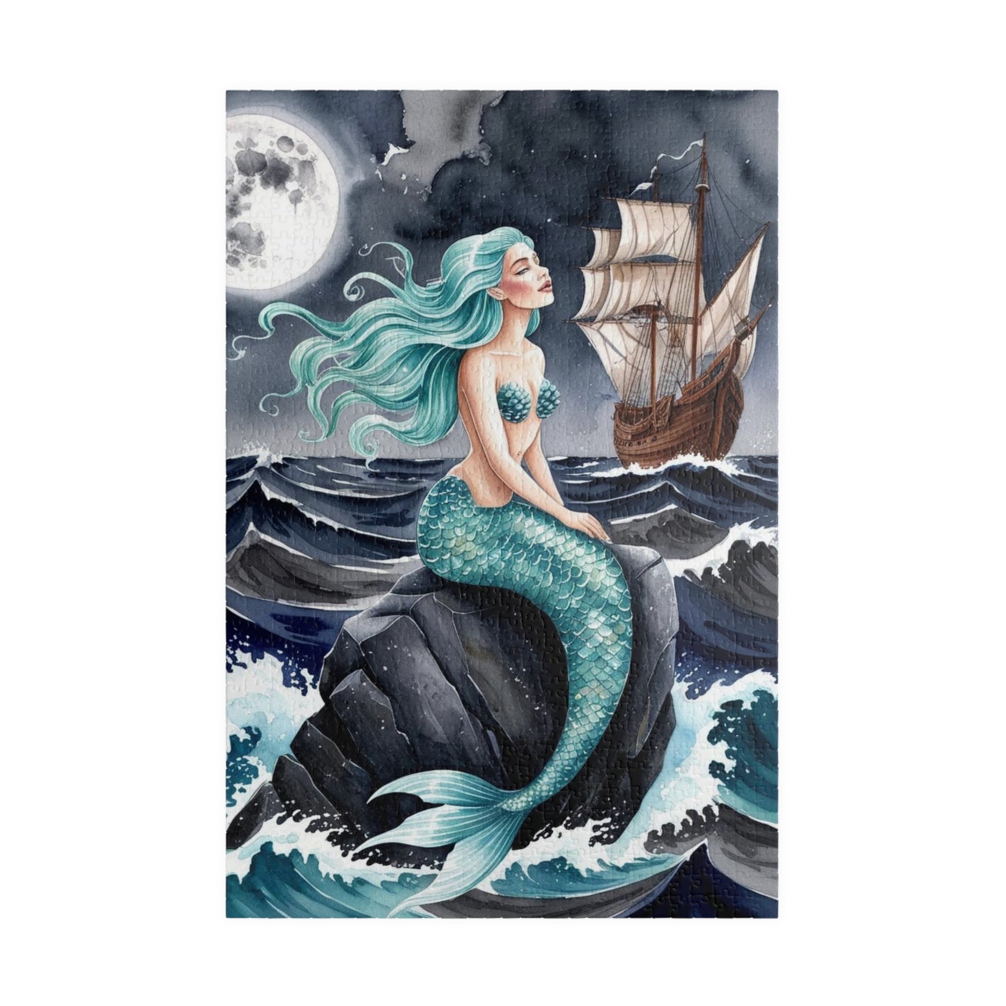 Siren Jigsaw Puzzle, Ocean Themed Mythical Creature, Sea Maiden Puzzle, Game for Fun Family Activity, Bonding and Entertainment, Hobby 1014 pcs (Vertical) Puzzle The Puzzle Chest