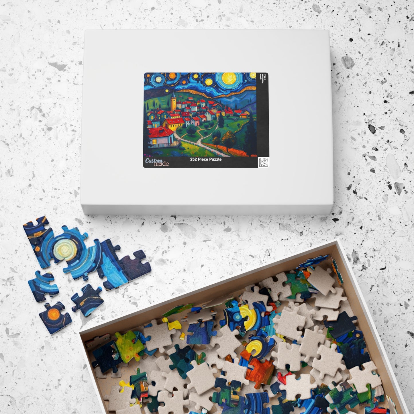 Beautiful Starry Night Village Jigsaw Puzzle Puzzle The Puzzle Chest