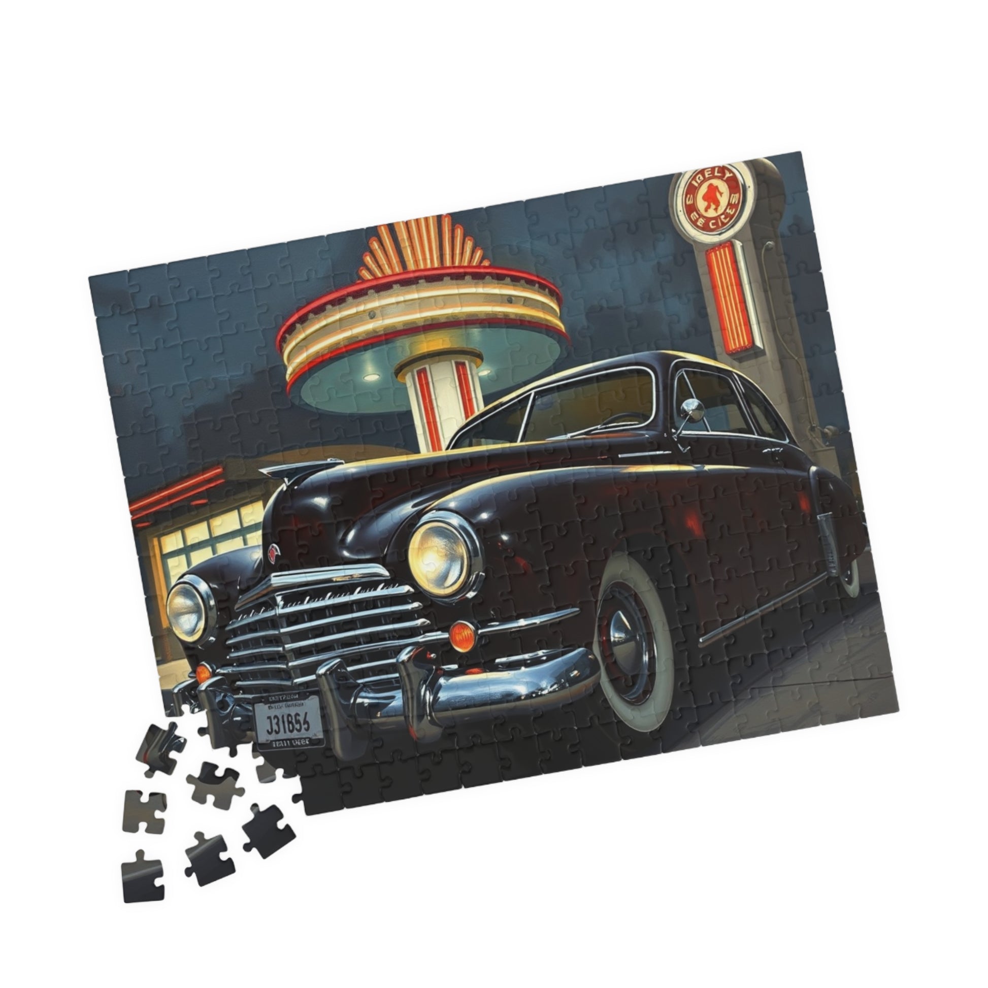 Vintage Car Puzzle - Classic 1948 Tucker 48, Nostalgic Auto Jigsaw Fun Puzzle The Puzzle Chest