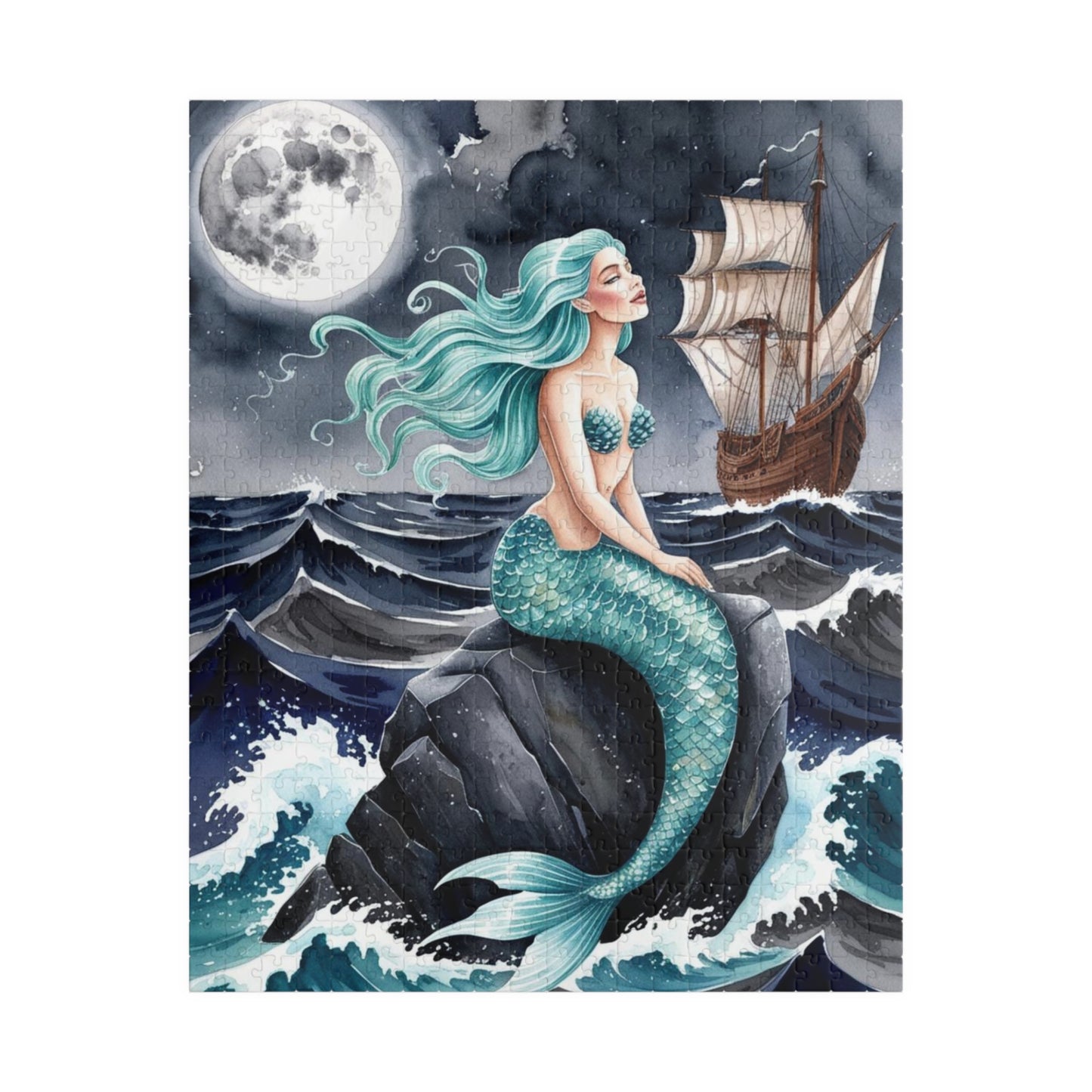 Siren Jigsaw Puzzle, Ocean Themed Mythical Creature, Sea Maiden Puzzle, Game for Fun Family Activity, Bonding and Entertainment, Hobby 520 pcs (Vertical) Puzzle The Puzzle Chest