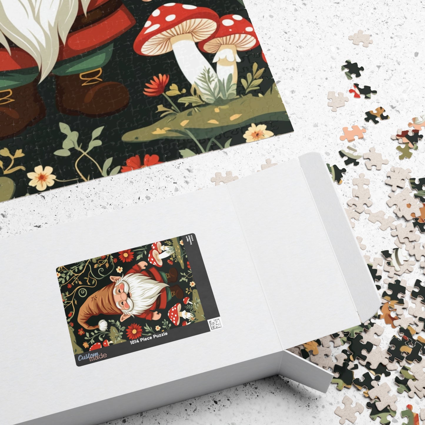 Vintage Gnome Jigsaw Puzzle with Forest Elements, Woodland Design for Nature Lovers Puzzle Enthusiasts, Fun Family Bonding Activity, Gift Puzzle The Puzzle Chest