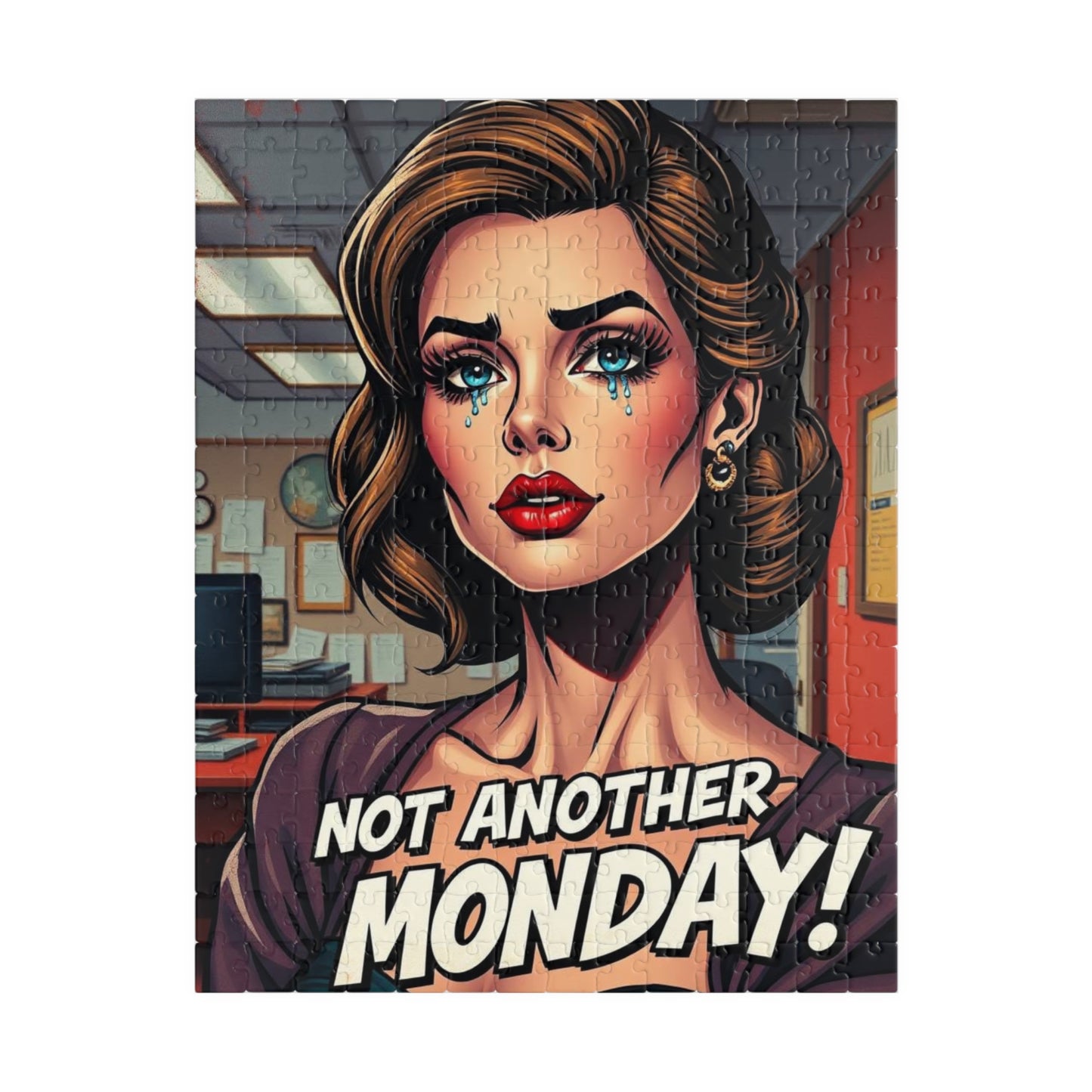 Retro Pop Art Jigsaw Puzzle | Not Another Monday | Fun Gift for Puzzle Lovers, Pop Culture Art, Wall Decor, Stress Relief, Family Activity 252 pcs (Vertical) Puzzle The Puzzle Chest