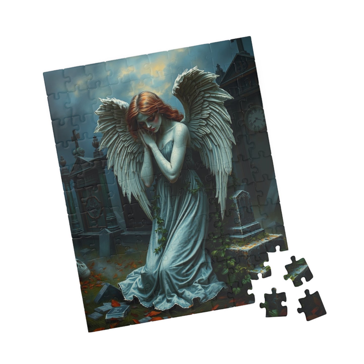 Gothic Angel Statue Puzzle, Mystical Jigsaw Game for Adults, Unique Gift for Puzzle Lovers, Spiritual Art, Perfect for Halloween, Meditation Puzzle The Puzzle Chest