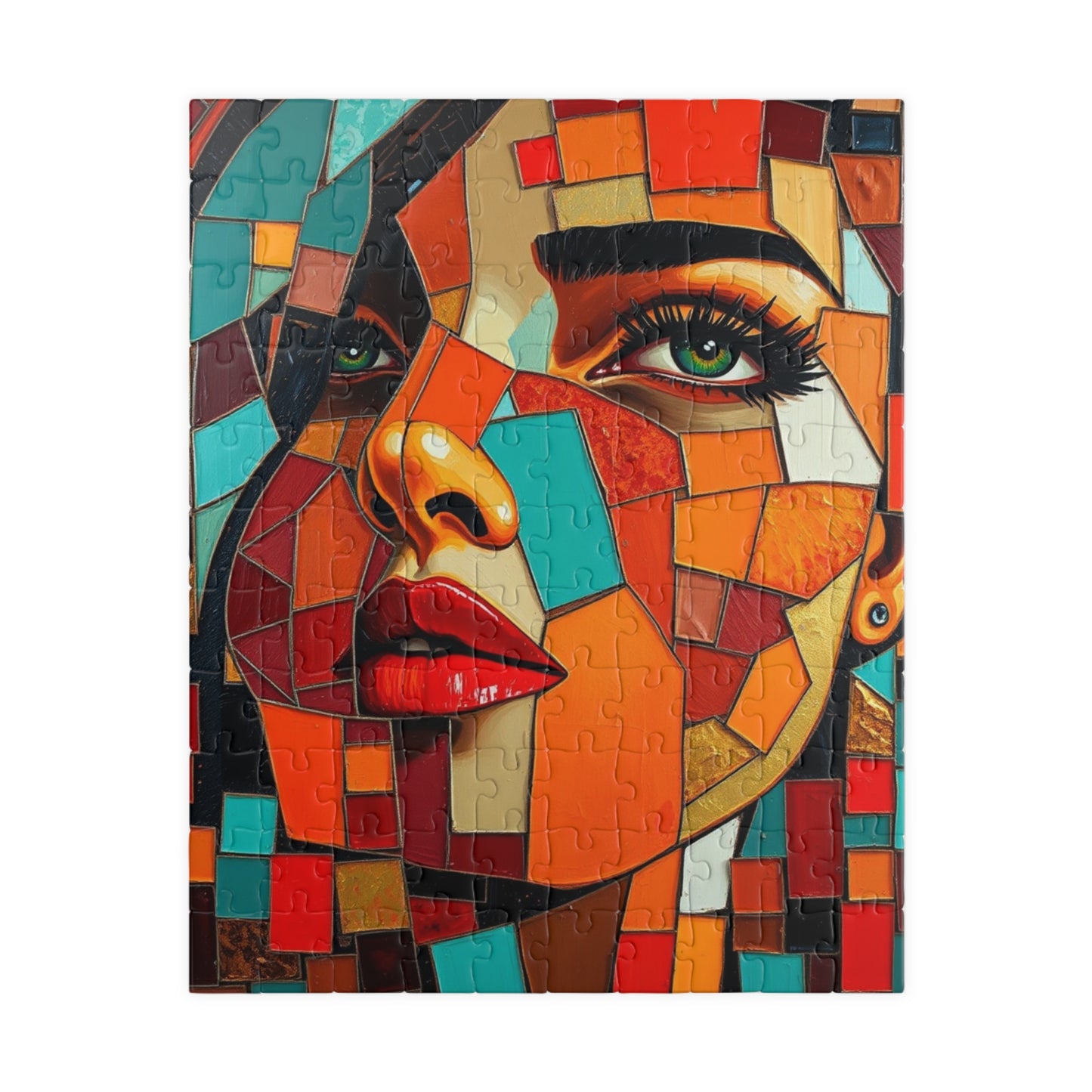Mosaic Abstract Portrait Jigsaw Puzzle, 110-1014 Pieces Woman with Fragmented Face, Unique Gift for Art Lover, Family Fun, Creative Activity 110 pcs (Vertical) Puzzle The Puzzle Chest