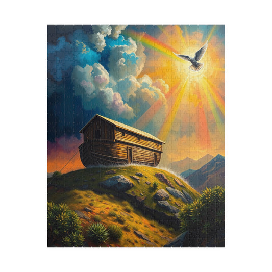 Scenic Art Puzzle - Rainbow Noah's Ark Design | 110, 252, 520, 1014-piece | Great for Family Game Night, Religious Gifts, Home Entertainment 520 pcs (Vertical) Puzzle The Puzzle Chest