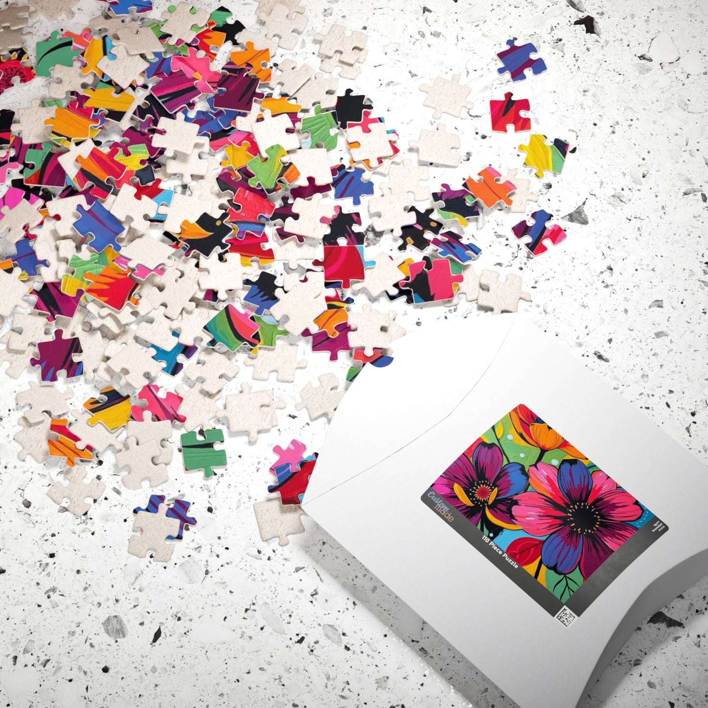 Floral Art Puzzle, Colorful Flower Jigsaw for Relaxation, Gift for Puzzlers, Home Entertainment, Fun Family Activity, Mindful Brain Teaser Puzzle The Puzzle Chest