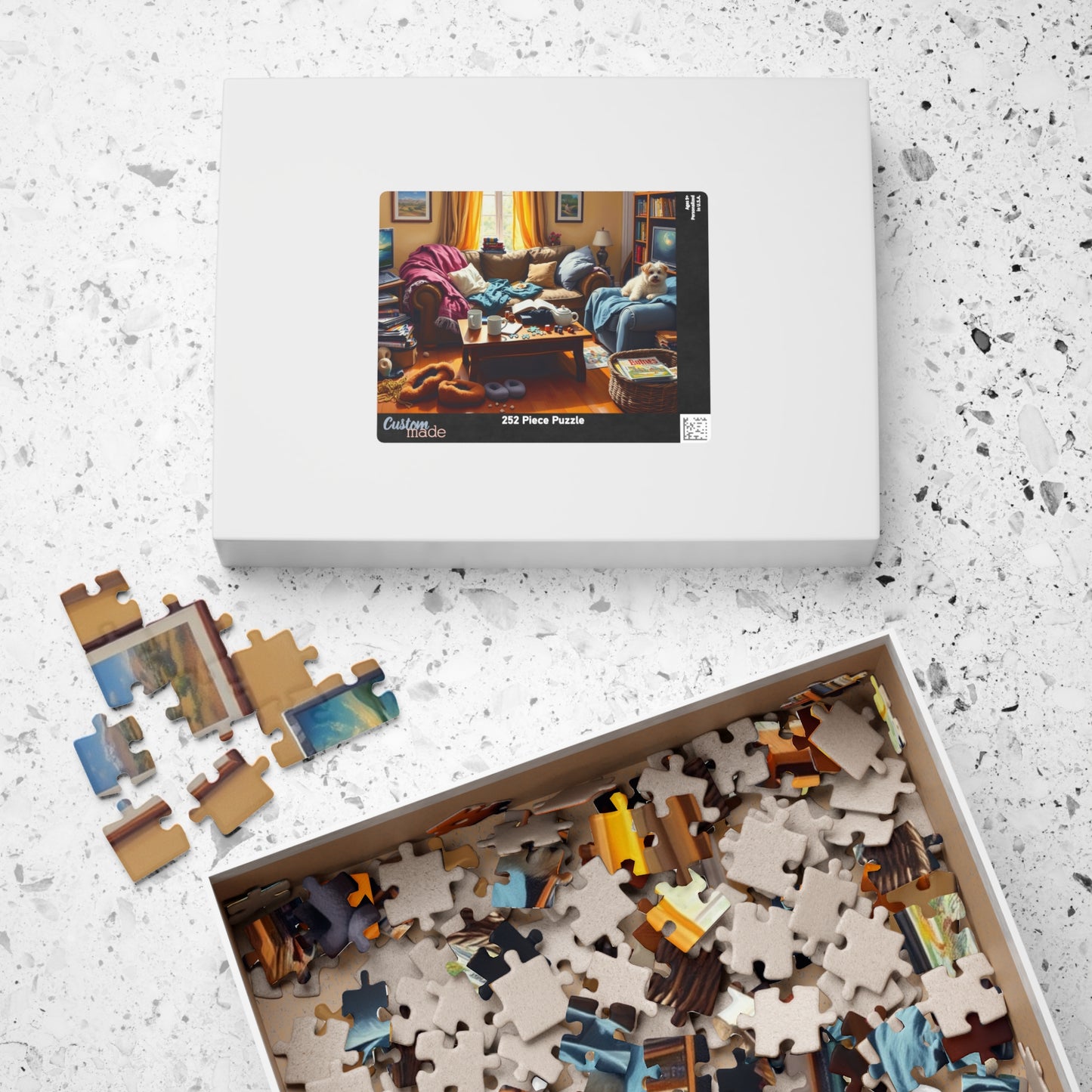 Jigsaw Puzzle for Adults, Messy Cluttered Living Room Scene, Fun Family Activity, Home Decor, Relaxation Gift, Puzzle Challenge, Interactive