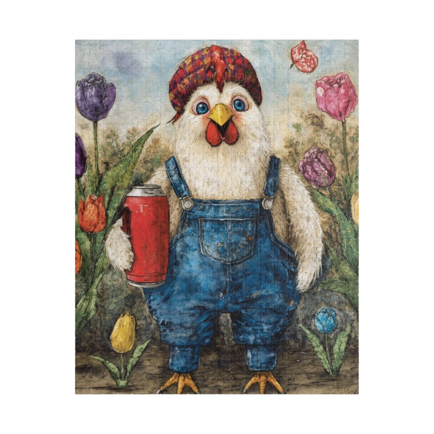 Chicken Gardener Jigsaw Puzzle, Cartoon Bird Puzzle Ideal for Fun Family Activity, Gift, Game Night, Farm Animal Puzzle Lover, Brain Teaser 520 pcs (Vertical) Puzzle The Puzzle Chest
