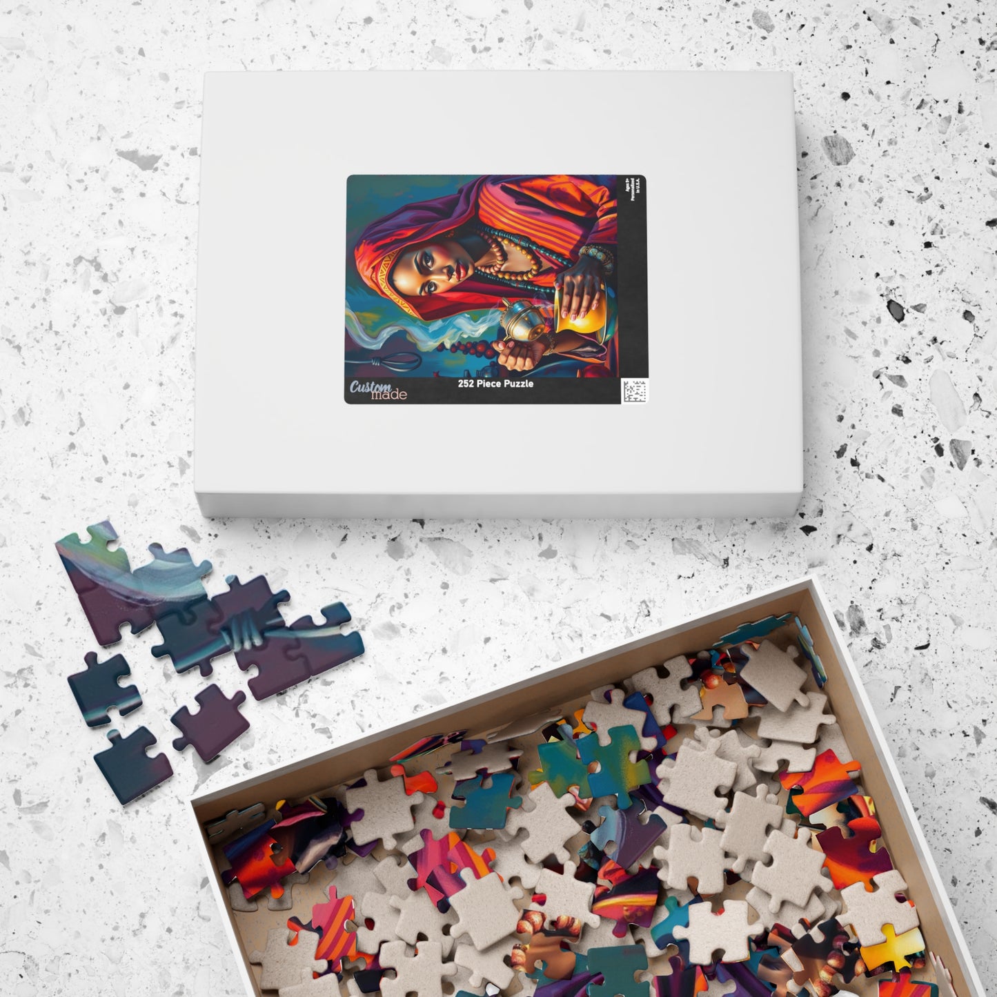 Cultural Puzzle Ethiopian Woman Performing Coffee Ceremony, Traditional Mystical Art, Family Friendly Jigsaw Game, Puzzle Enthusiast Gift Puzzle The Puzzle Chest