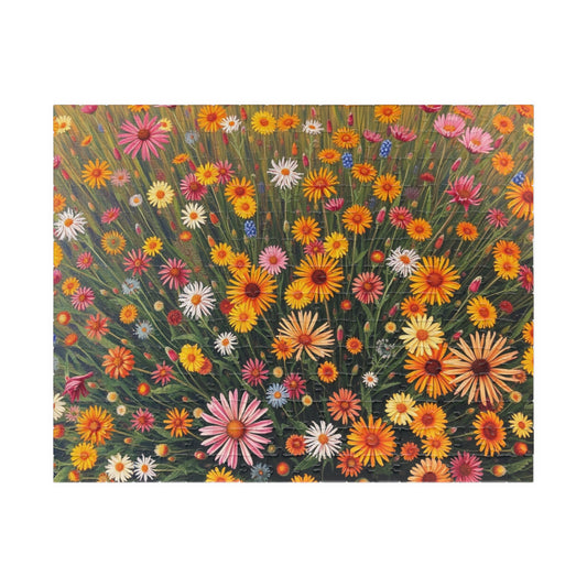 Vibrant Flower Garden Puzzle, 110/252/520/1014-piece Nature Theme Jigsaw Game, Flower Lover Gift, Family Fun, Indoor Activity, Brain Teaser 252 pcs (Horizontal) Puzzle The Puzzle Chest