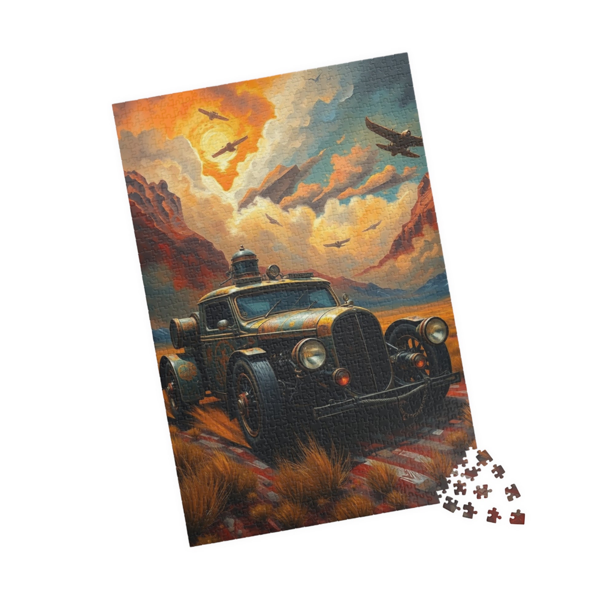 Vintage Car Puzzle, Nostalgic Jigsaw, Classic Auto Art Puzzle The Puzzle Chest