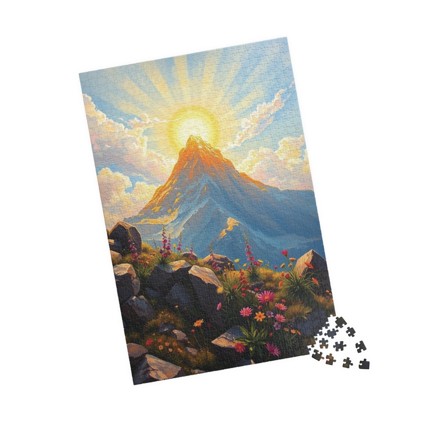 Golden Mount Sinai Puzzle, Mountain Landscape Religious Themed Jigsaw Game Toy, Nature-Inspired Inspirational Gift for Puzzle Lover, Mindful Puzzle The Puzzle Chest