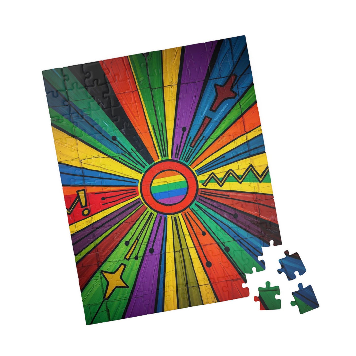 Rainbow Burst Jigsaw Puzzle - Fun Family Activity, Vibrant Abstract Puzzle, Perfect Adult Gift for Friends, 110-1014 Pieces