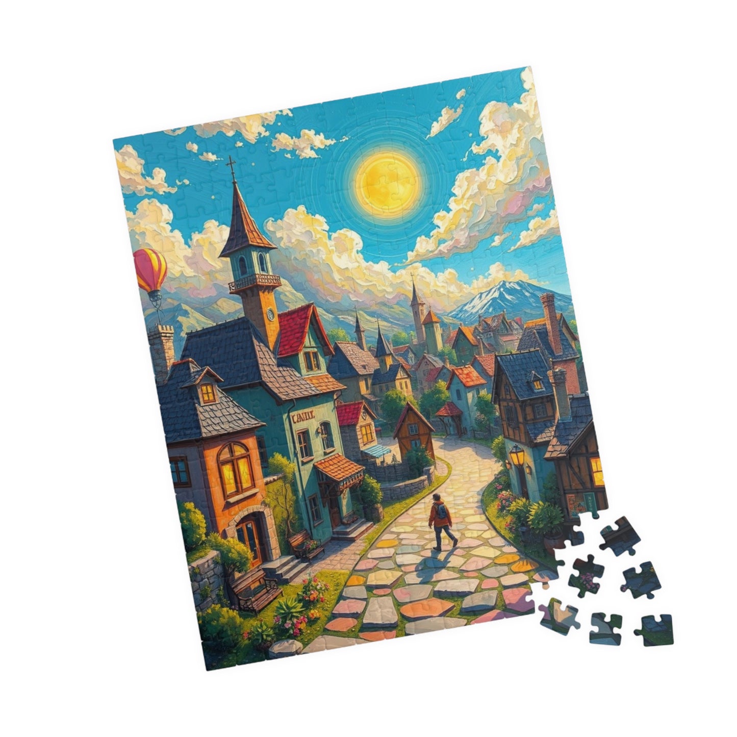 Charming Village Puzzle - 110, 252, 520, 1014 pieces, Scenic Artwork for Family Fun, Gift for Puzzle Lovers and Art Enthusiasts, Home Decor The Puzzle Chest