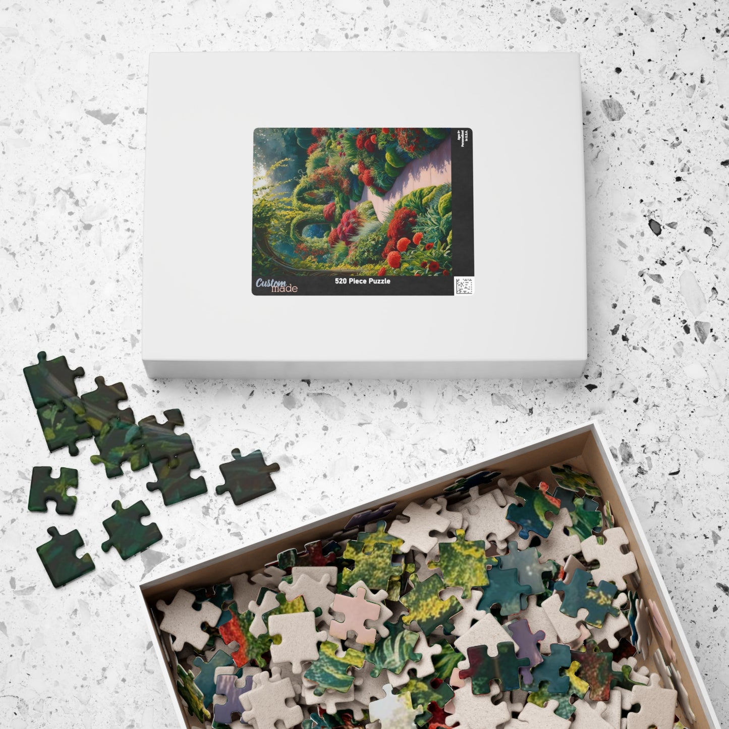 Serene Garden Puzzle - Relaxing Floral Artwork, Flower Jigsaw Game for Adults, Family Fun, Nature Lovers Gift, 110, 252, 520, 1014-piece Puzzle The Puzzle Chest