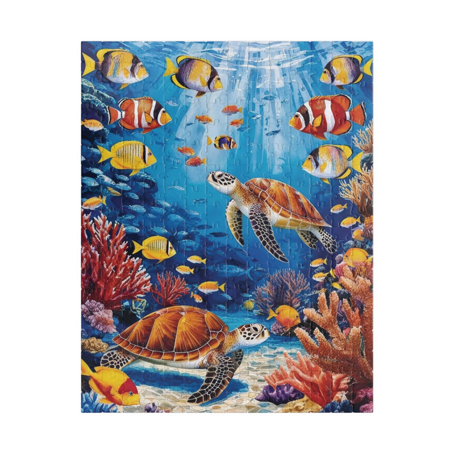 Mosaic Underwater Jigsaw Puzzle, Tropical Fish, Sea Turtle, Sunlit Surface, 520-Piece, Gift for Ocean Lovers, Relaxing Family Activity, Home 252 pcs (Vertical) Puzzle The Puzzle Chest