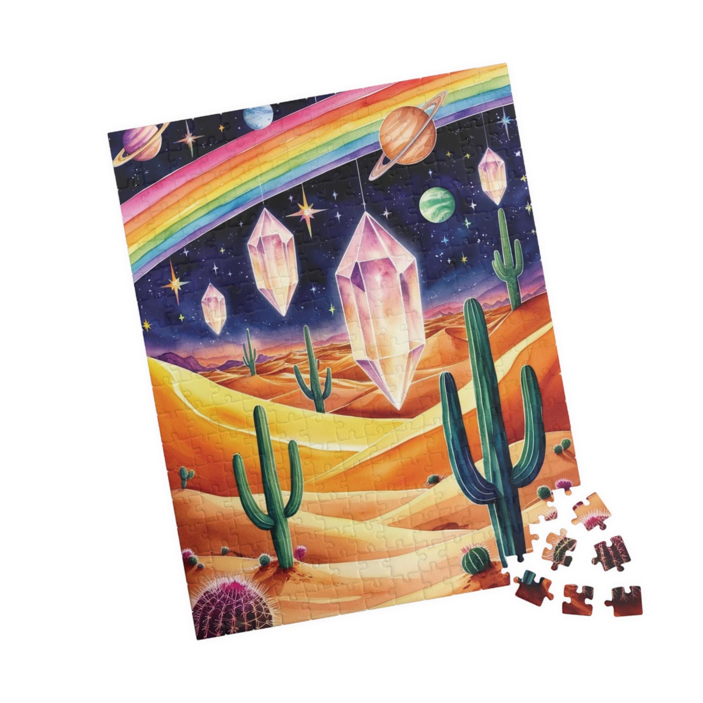 Trippy Desert Dreams Puzzle, Surreal Landscape Night Sky Jigsaw Adult Game, Mind-Bending Puzzle Enthusiast Gift, Unique Psychedelic Art Puzzle The Puzzle Chest
