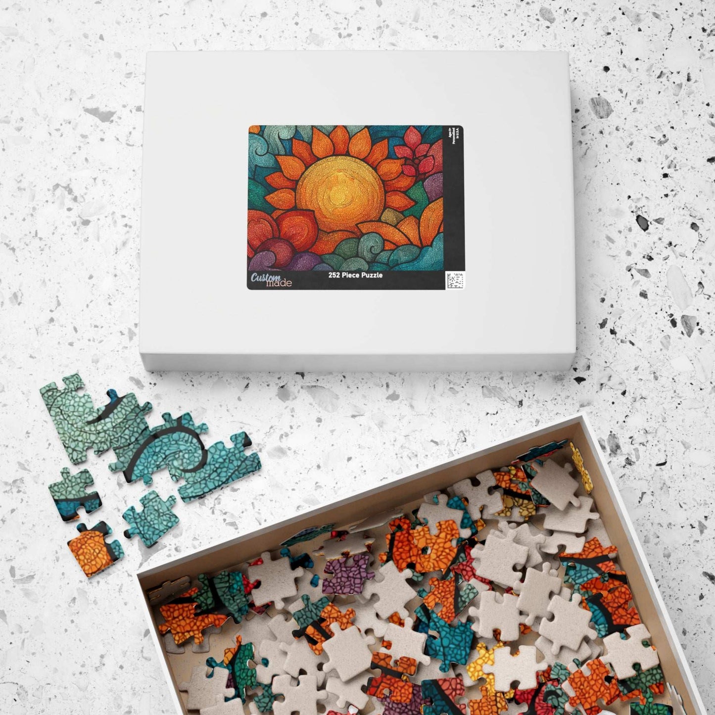 Abstract Sunburst Jigsaw Puzzle - Morning Sunrise, Holiday Birthday Gift for Puzzle Lover, Family Activity, Mind Teaser Puzzle The Puzzle Chest
