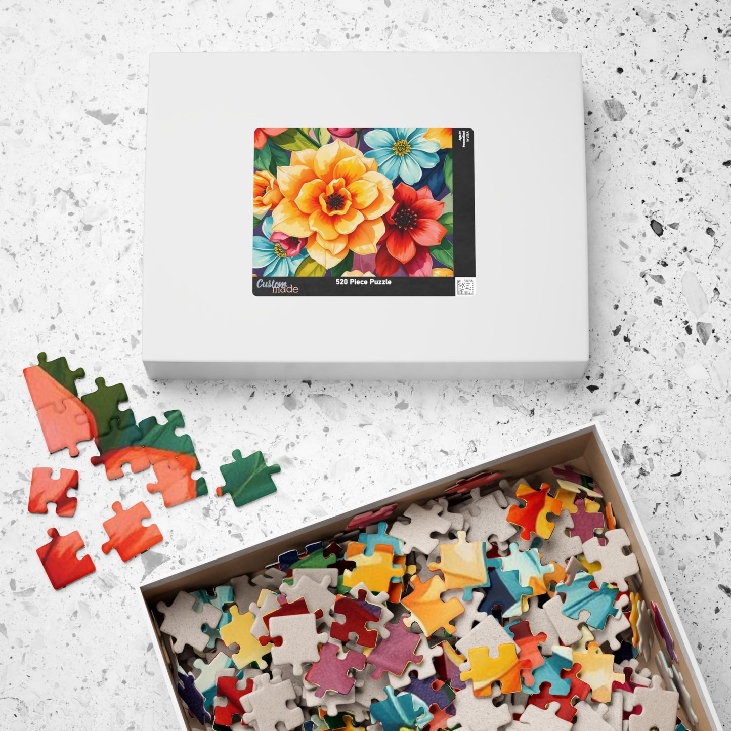 Floral Jigsaw Puzzle Game for Adult Mindfulness Activity, Gift for Flower Lovers, Family Fun, Home Entertainment Game Night, Brain Teaser Puzzle The Puzzle Chest