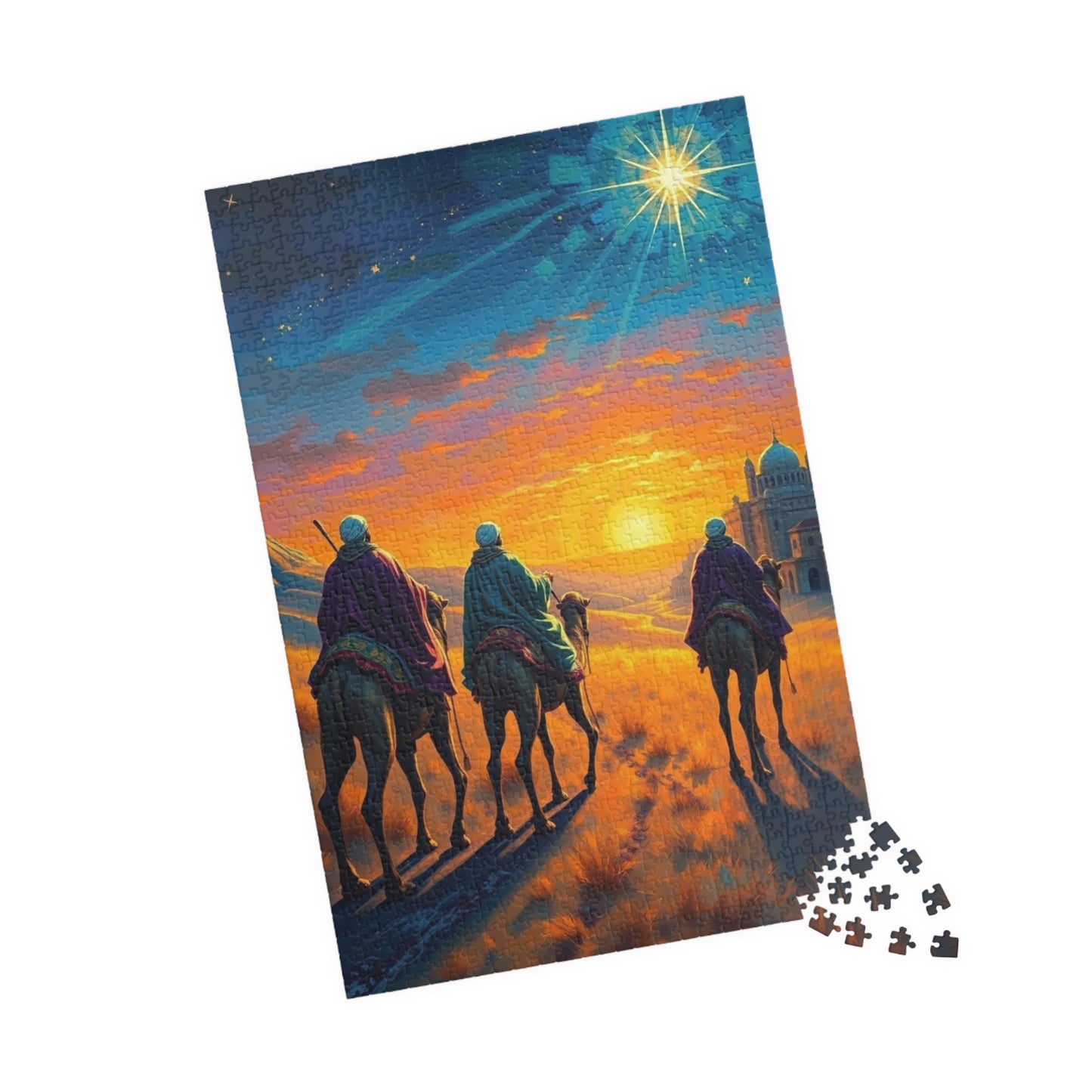 Three Wisemen Jigsaw Puzzle - Journey to Bethlehem, Christmas Holiday Activity Gift Religious Home Entertainment Family Fun Puzzle The Puzzle Chest